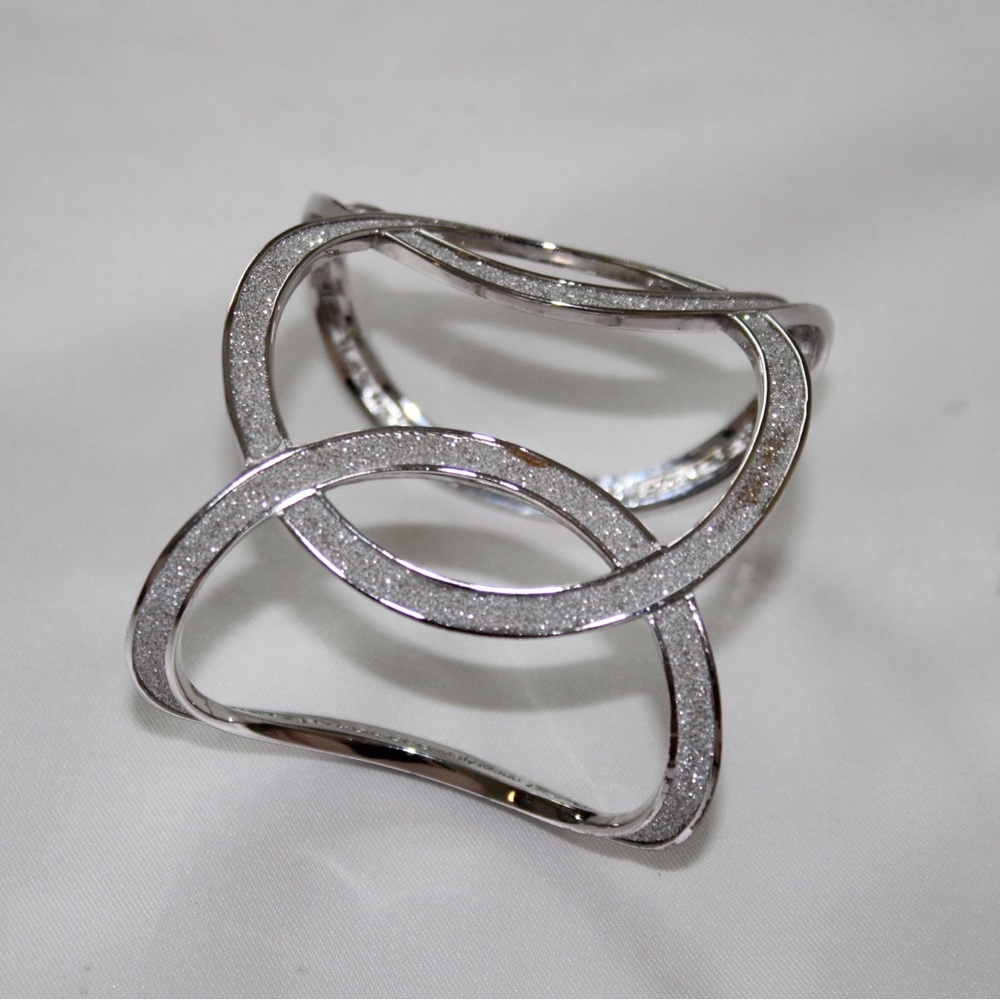 Rebecca Made in Italy Sparkly Silver Cuff Bracelet